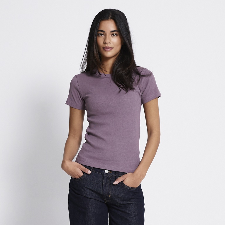 Rib tee "Alvia Rib Top"